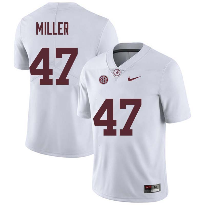 Men #47 Christian Miller Alabama Crimson Tide College Football Jerseys Sale-White